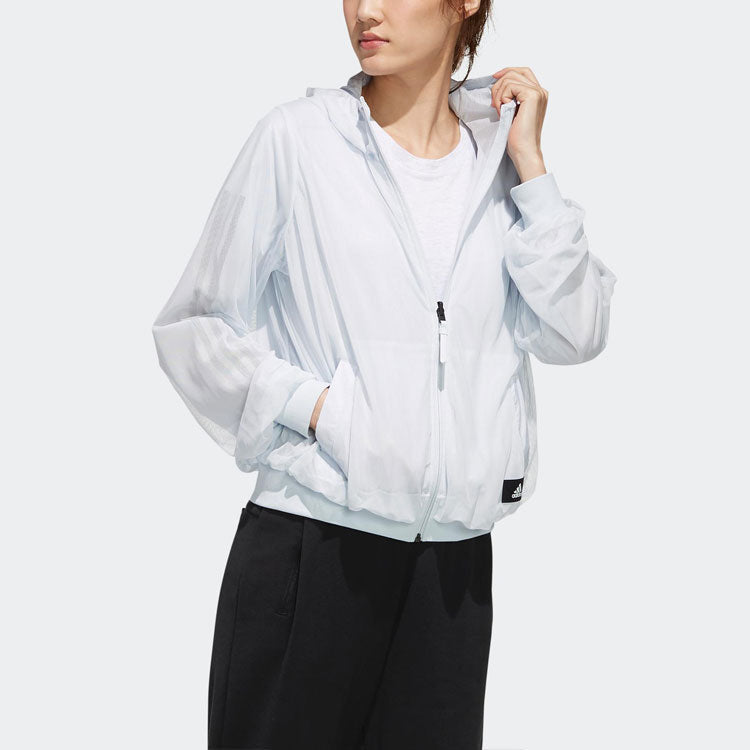 (WMNS) adidas Casual Sports Hoodie Windbreaker Jacket Blue FK3521