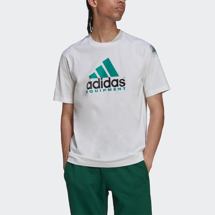 adidas originals Eqt Logo Tee Alphabet Printing Round Neck Breathable Short Sleeve White HG8098