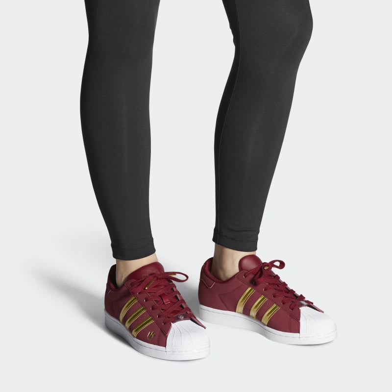 (WMNS) adidas Superstar 'Burgundy Gold Metallic' FZ2119