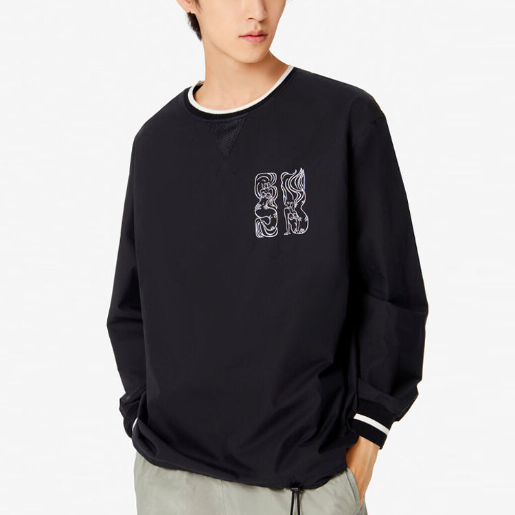 Men's KENZO Embroidered Round Neck Black FA55SW6011NC-99
