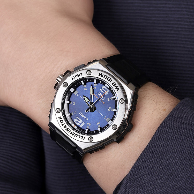CASIO Quartz Analog Watch 'Silver Navy' MWA-100H-2A