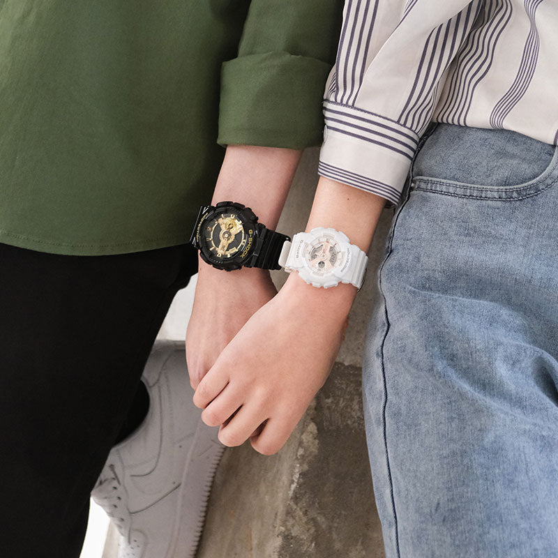 CASIO Baby-G 'Black & White' BA-110RG-7APR+GA-110GB-1APR