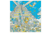 HERMES Silk Scarves Women's Blue/Yellow/Gold
