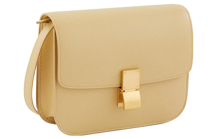 CELINE Calfskin Crossbody Bag Shoulder Bag Women's Light Yellow