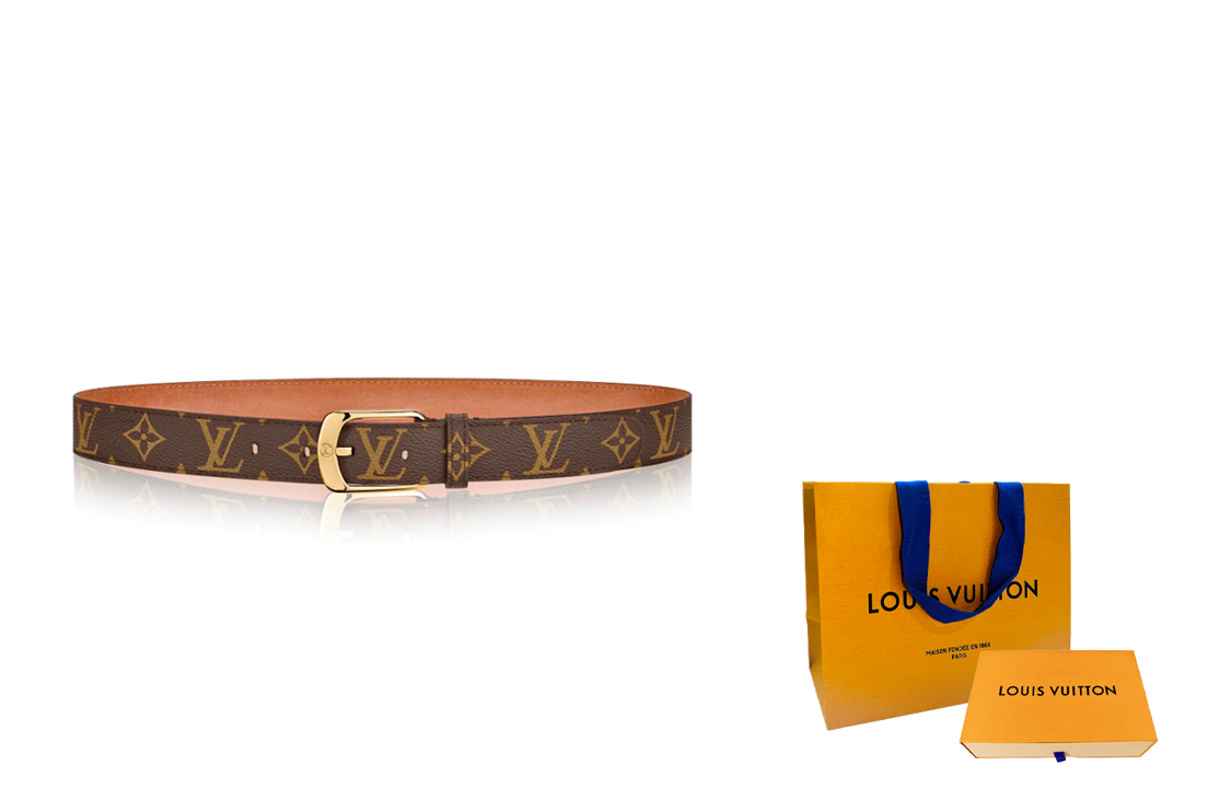 LOUIS VUITTON Ellipse Pin Buckle Cow Leather Leather Belts Women's