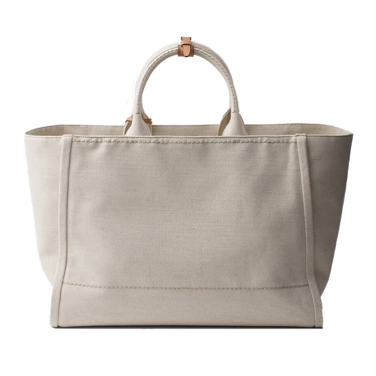 PRADA Fabric Tote Bag Shopping Bag Handbag Women's Natural