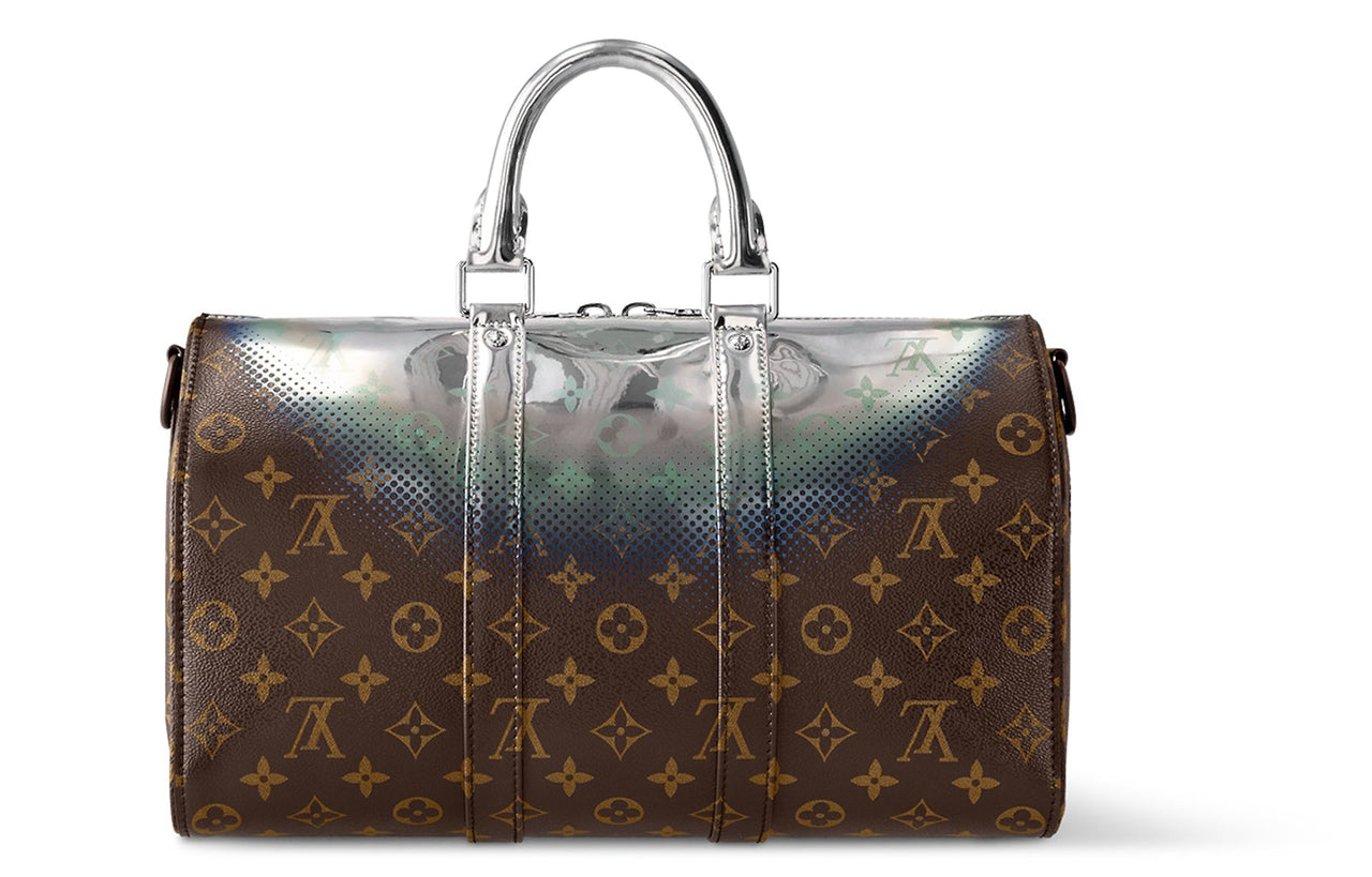LOUIS VUITTON Keepall Bandouliere 35 Metallic Nebula Coated Canvas