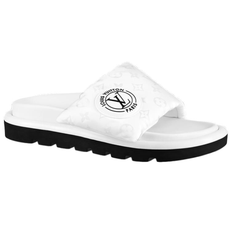 LOUIS VUITTON Pillow Slide Slippers Women's White