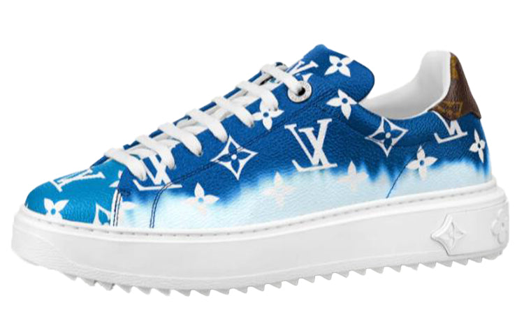 LOUIS VUITTON Time Out Low Top Stylish Skateboarding Shoes Women's Blue White