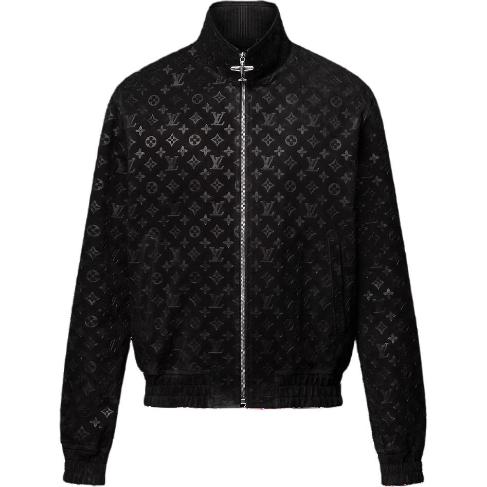 LOUIS VUITTON 1AHBUL Monogram Debossed Leather Tracksuit Jacket