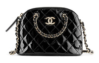 CHANEL Patent Leather Calfskin One Shoulder Crossbody Portable Clutch Regular Women's Black