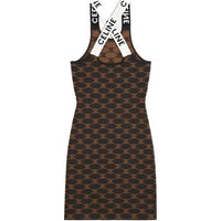 CELINE FW22 Sleeveless Dress Women's Brown
