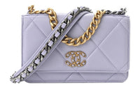 CHANEL 19Bag Sheepskin Handbag Shoulder Bag Crossbody Bag Women's Lavender