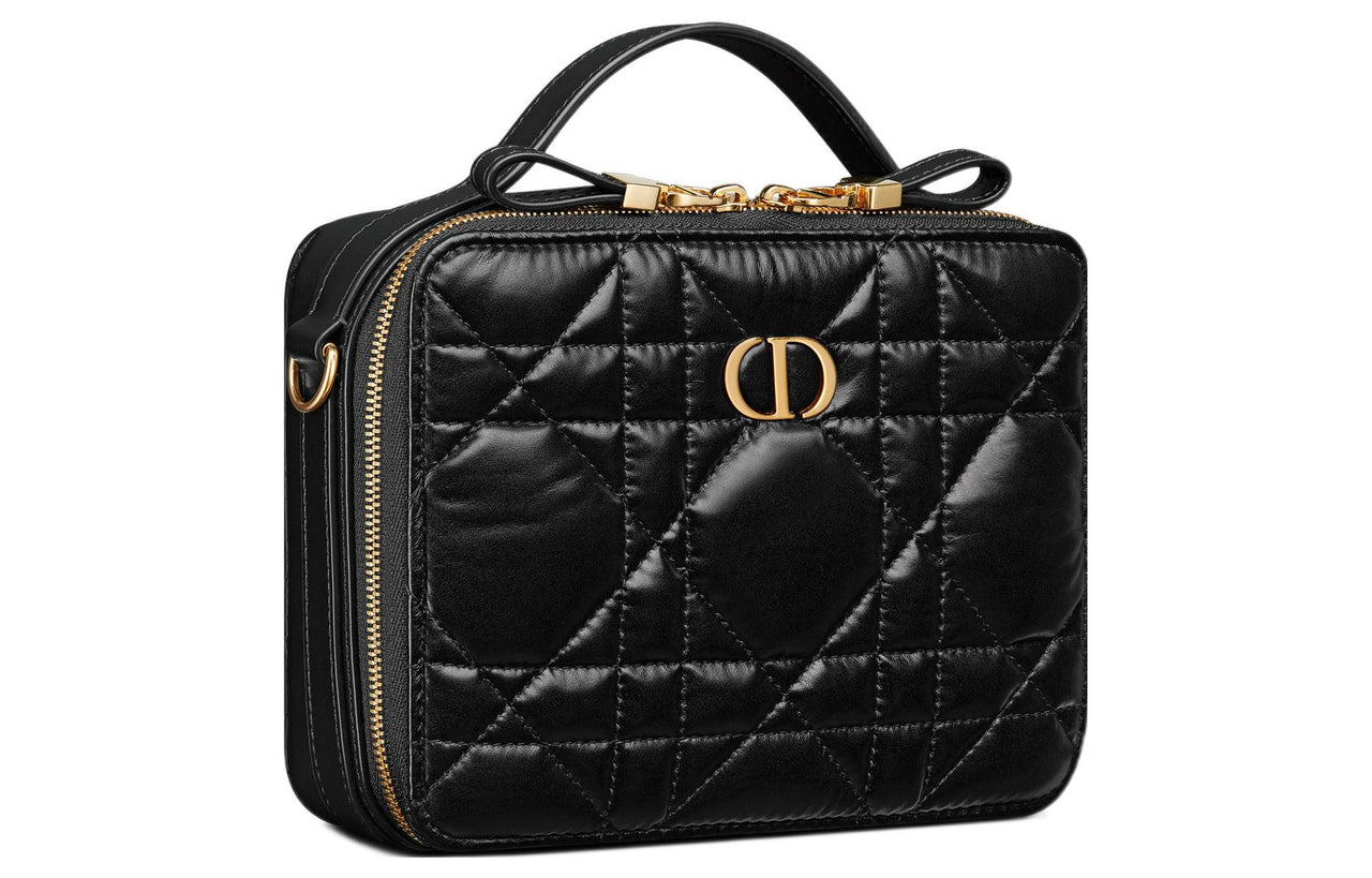DIOR Cow Leather Portable Crossbody Bag, Shoulder Bag Women's Black