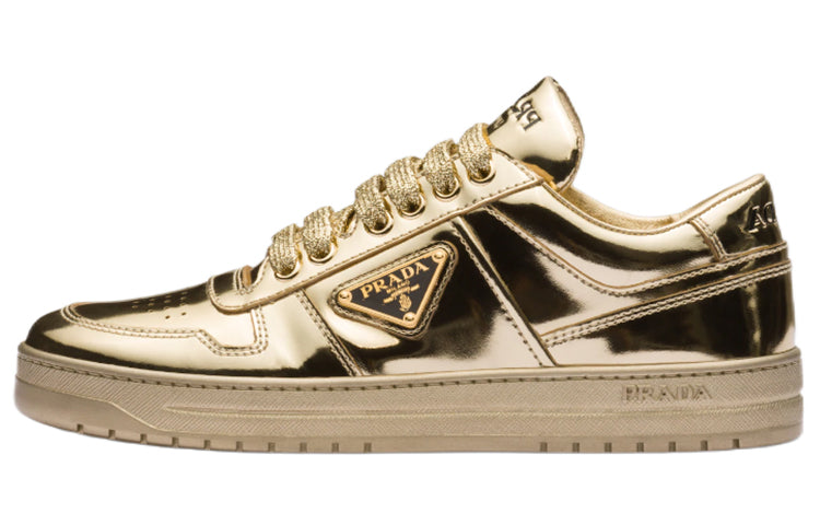 PRADA Low Top Stylish Skateboarding Shoes Women's Gold