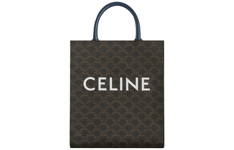 CELINE Cabas Canvas With Leather Trunk Bag Tote Bag Shopping Bag Handbag Small Size Unisex Black
