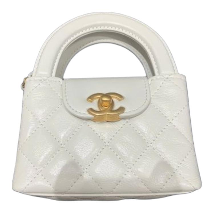 CHANEL Smooth Finish Wrinkle Calfskin Shoulder Bag, Crossbody Bag, Handbag Women's White