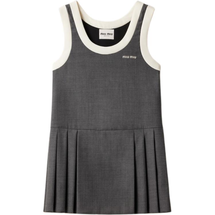 MIU MIU Grisaille Sleeveless Mini Dress