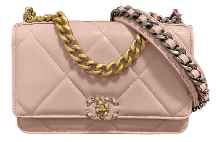 CHANEL 19BagWOC Sheepskin Chain Bag Shoulder Bag Crossbody Bag Regular Women's Pink