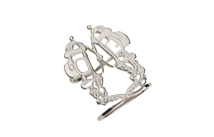 HERMES Palladium-Plated Brass Accessories Unisex Silver