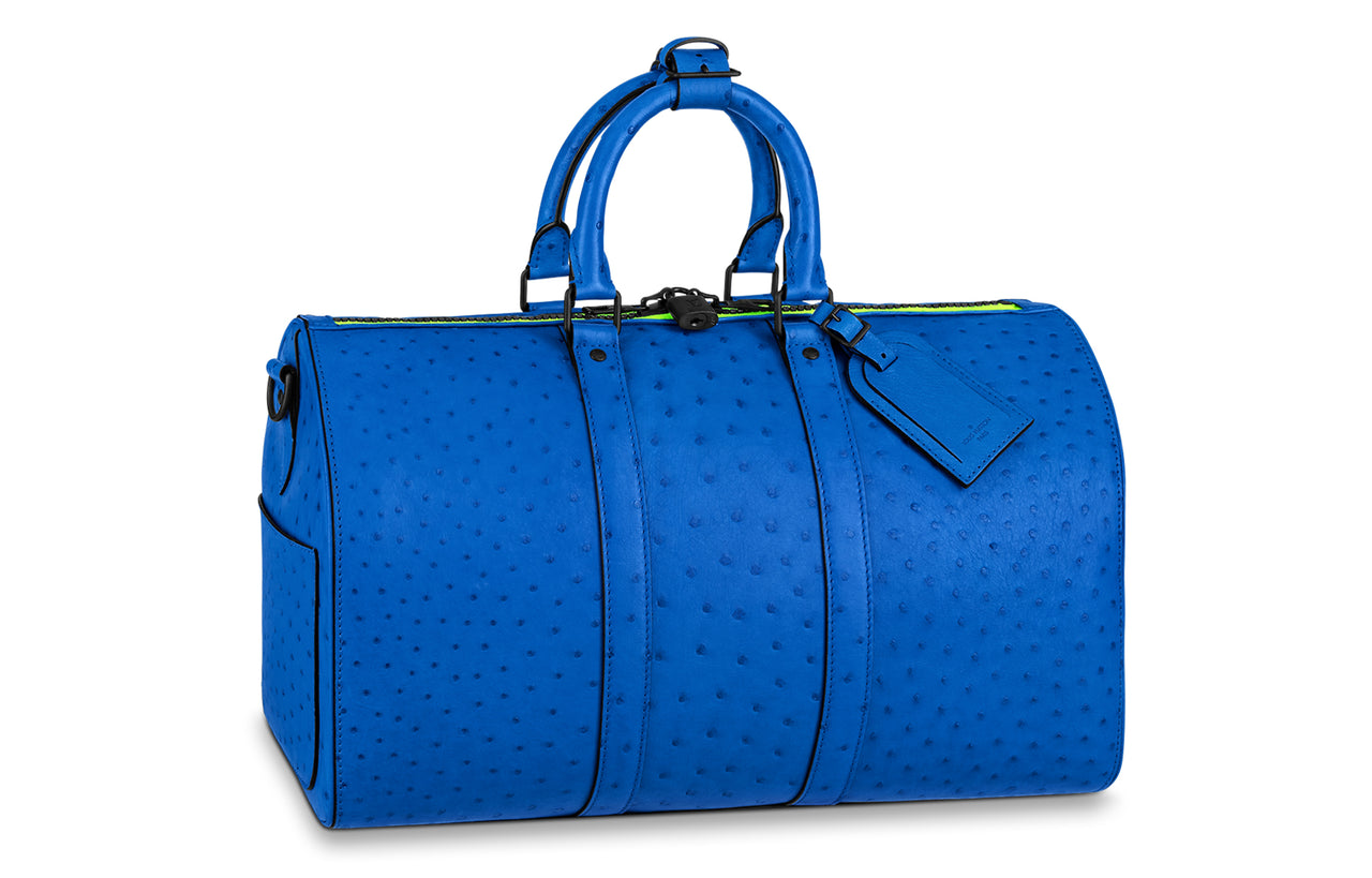 LOUIS VUITTON Keepall Ostrich Leather Monkey Bag, Handbag, Shoulder Bag, Crossbody Bag, Travel Bag Men's