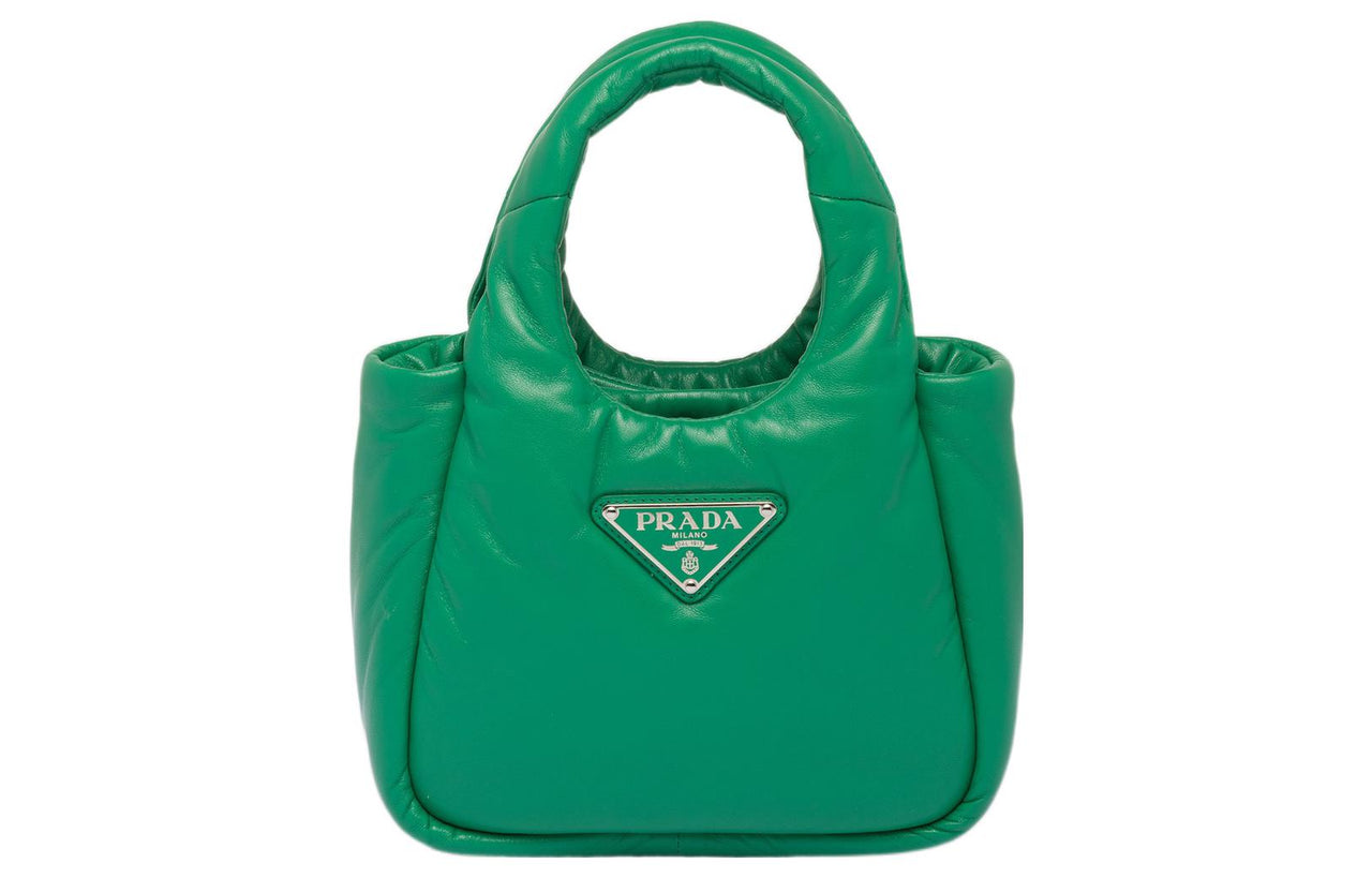 PRADA Leather Handbag Mini Women's Green