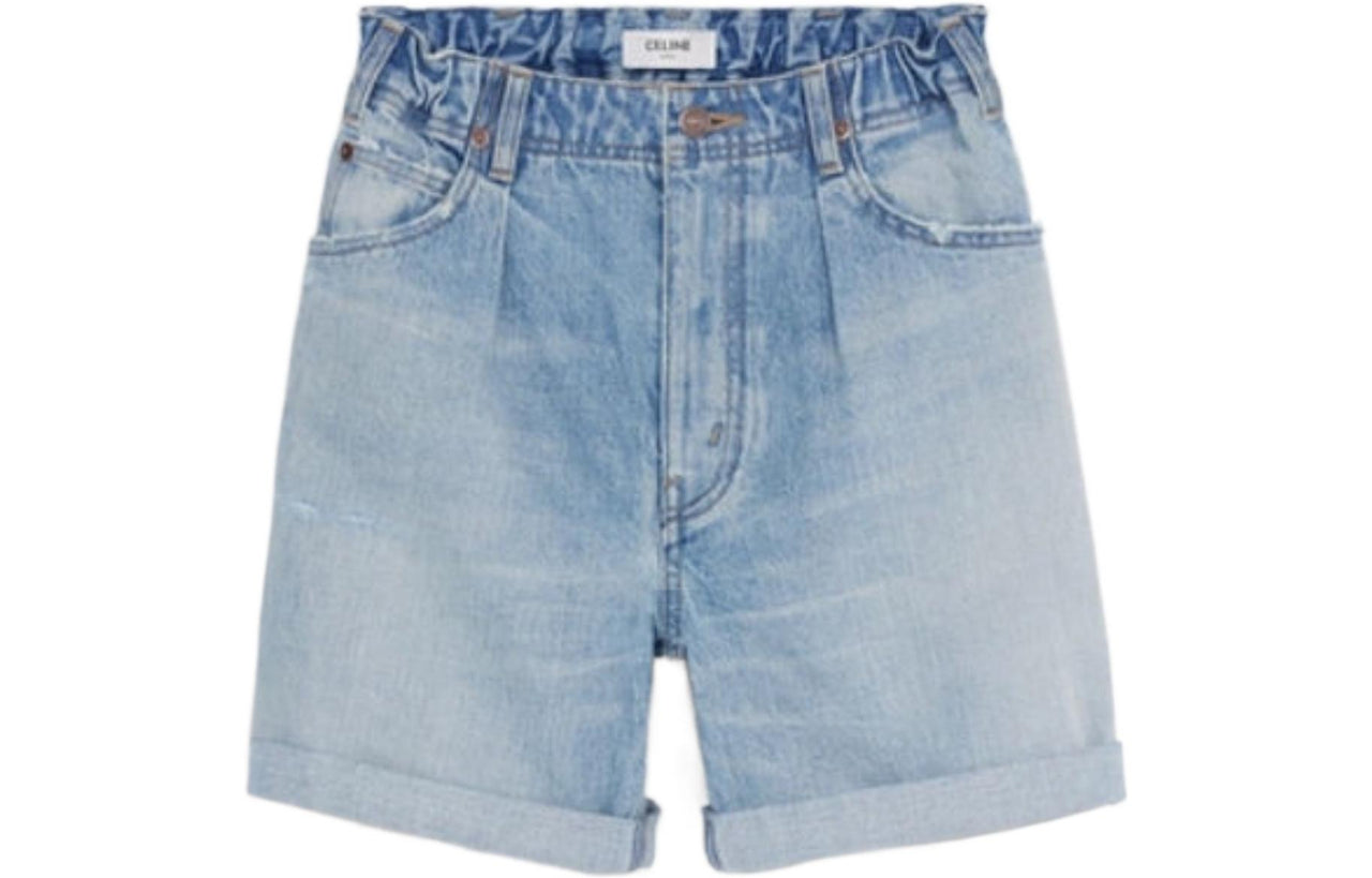 CELINE Denim Shorts Women's Blue