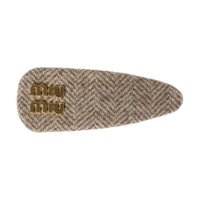 MIU MIU Wool Hair Clips Women's Khaki