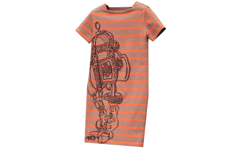 HERMES Short-Sleeved Dresses Women's Orange • SneakerSouqq