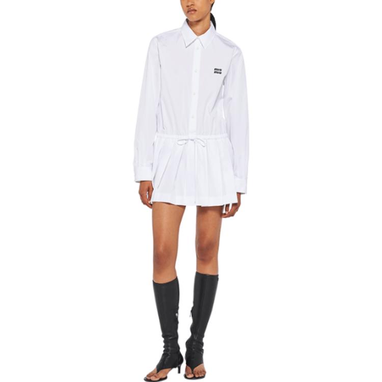 MIU MIU Long-Sleeved Dresses Women's White