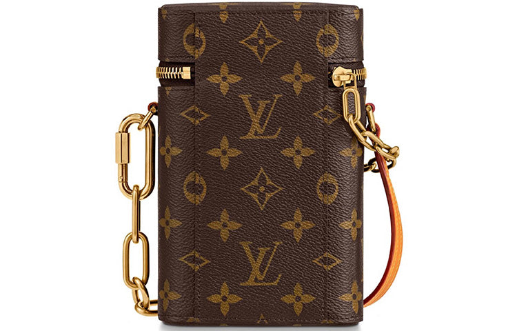 LOUIS VUITTON Canvas Cigarette Case Bag Box Bag Shoulder Bag Crossbody Bag Cell Phone Pouch Women's Brown