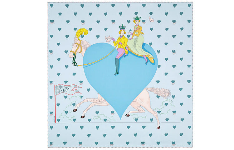 HERMES Silk Scarves Women's Blue