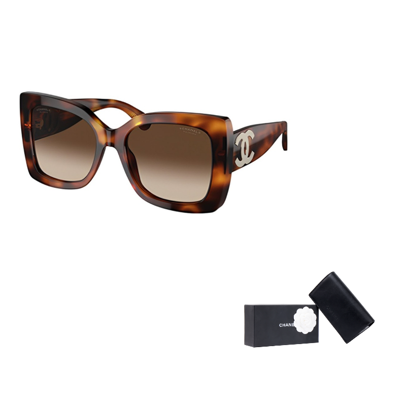 CHANEL Plate Frame Square Sunglasses Unisex