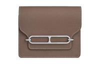 HERMES Roulis Evercolor Calfskin Pig Nose Bag Wallet Women's 18Etoupe Elephant Gray