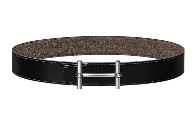 HERMES Togo Calfskin Double Sided Leather Belt Leather Belts Men's Width  3.8cm