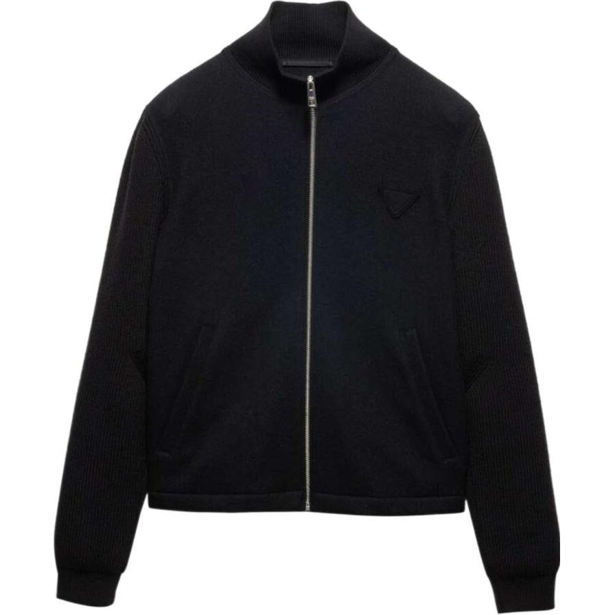 PRADA Wool And Cashmere Zipper Cardigan
