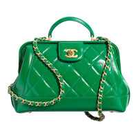 CHANEL Sheepskin Shoulder Bag Crossbody Bag Handbag Small Size Women's Green