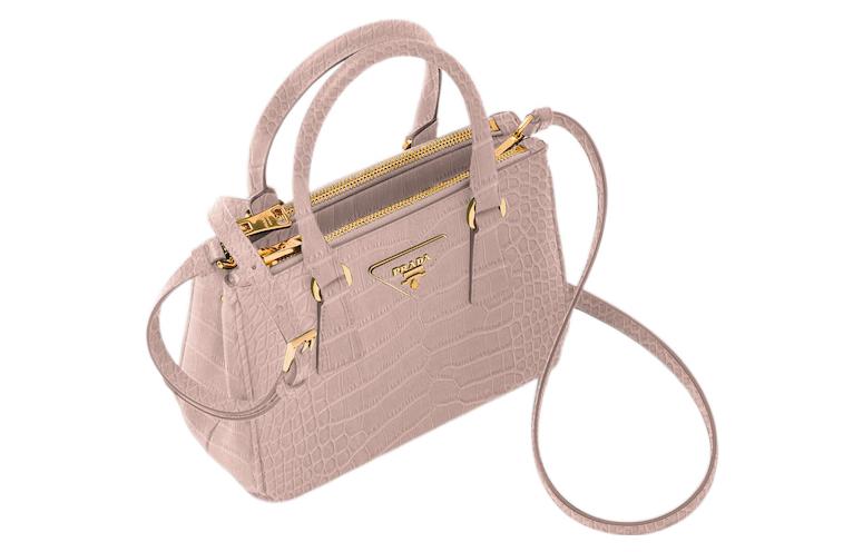 PRADA Galleria Killer Bag Crocodile Leather Shoulder Bag Crossbody Bag Handbag Mini Women's Light Pink