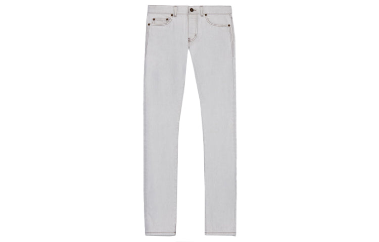 SAINT LAURENT Jeans Men's Gray White