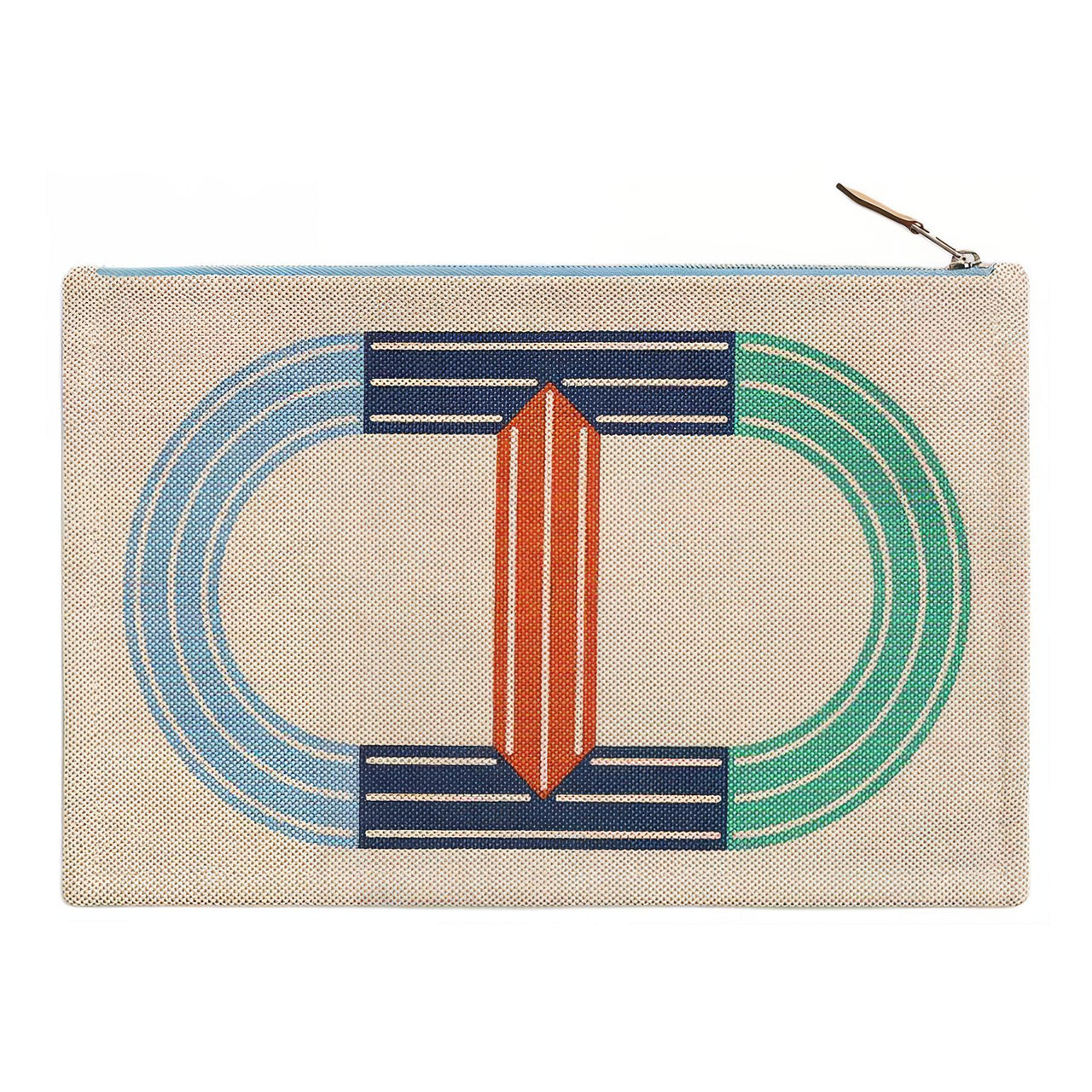 HERMES MAILLON MARIN Cotton With Canvas And Calfskin Canvas Bag Clutch Women's Ocean & Brickstone & Water