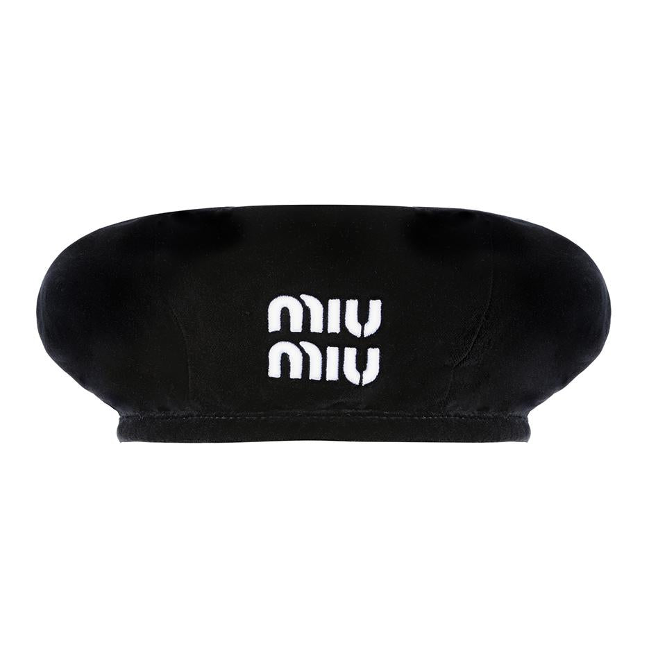 MIU MIU Cotton Berets Women's Black