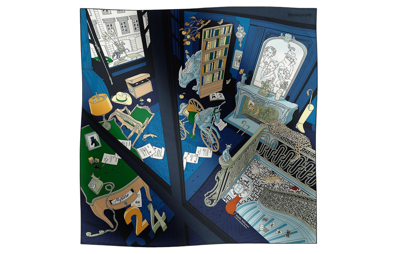 HERMES Silk Scarves Women's Blue