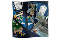 HERMES Silk Scarves Women's Blue