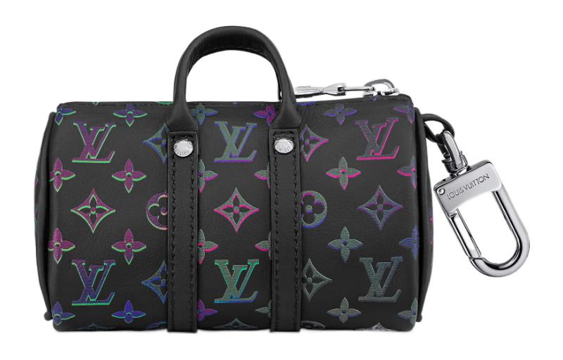 LOUIS VUITTON Key Holder And Bag Charm Spotlight Mini Keepall Black Borealis
