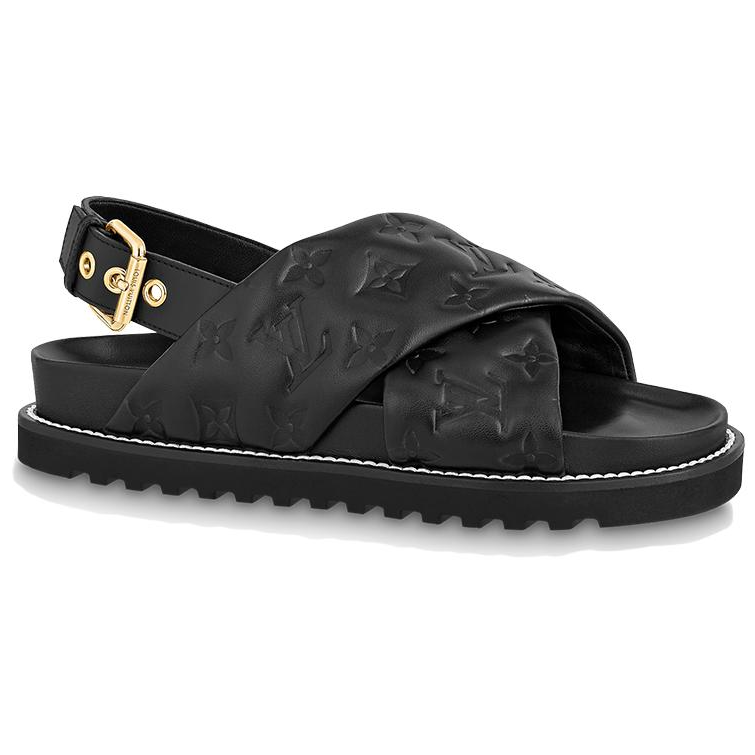 LOUIS VUITTON Paseo Comfort Stylish Sandal Women's Black