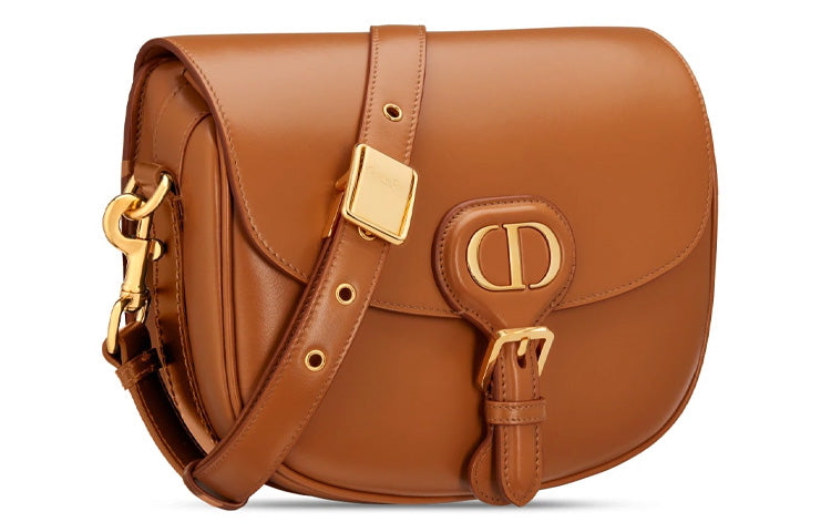 DIOR Bobby Smooth Finish Calfskin Crossbody Bag Shoulder Bag Women's Camel