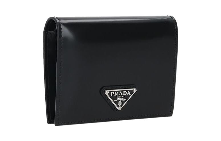 PRADA Cow Leather Wallet Women's Black