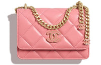 CHANEL 22P Lambskin Crossbody Bags Handbags Women's Pink