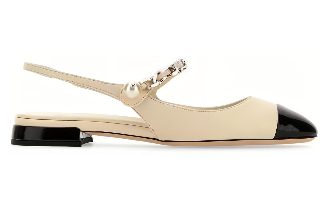 MIU MIU Casual Single Shoes Women's Ecru Black