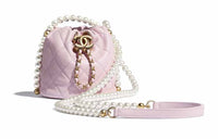 CHANEL Calfskin Bucket Bags Handbags Mini Women's Light Pink Red